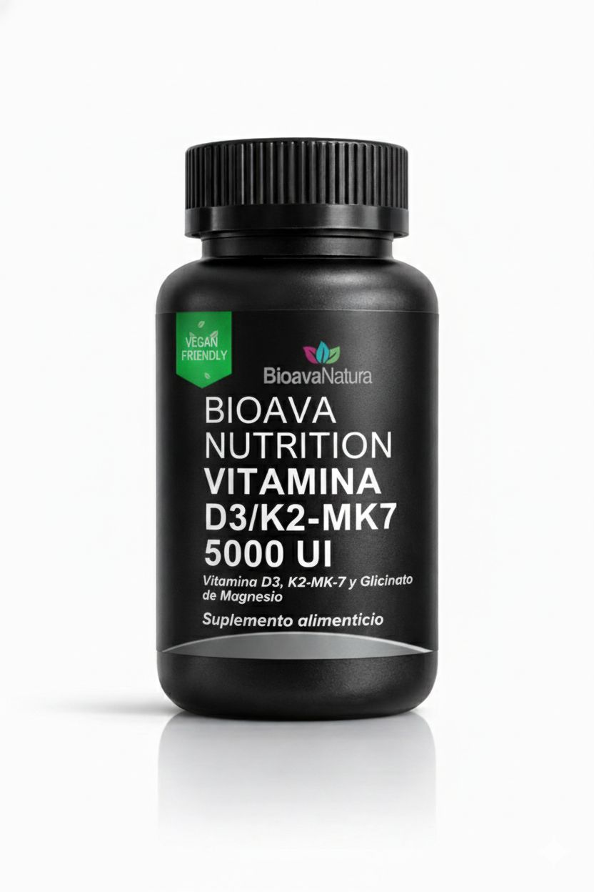 BIOAVA NUTRITION – VITAMINA D3 + K2 (MK-7) – 5000 UI – Bioavanatura